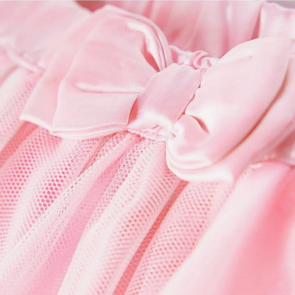 Gymboree Pink Tutu Skirt Tulle Bow Elastic Waist Diaper Cover Size 12-18mo NEW
